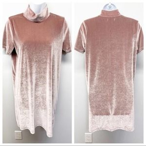 Madewell Mock Neck Crushed Velvet Dress Small
